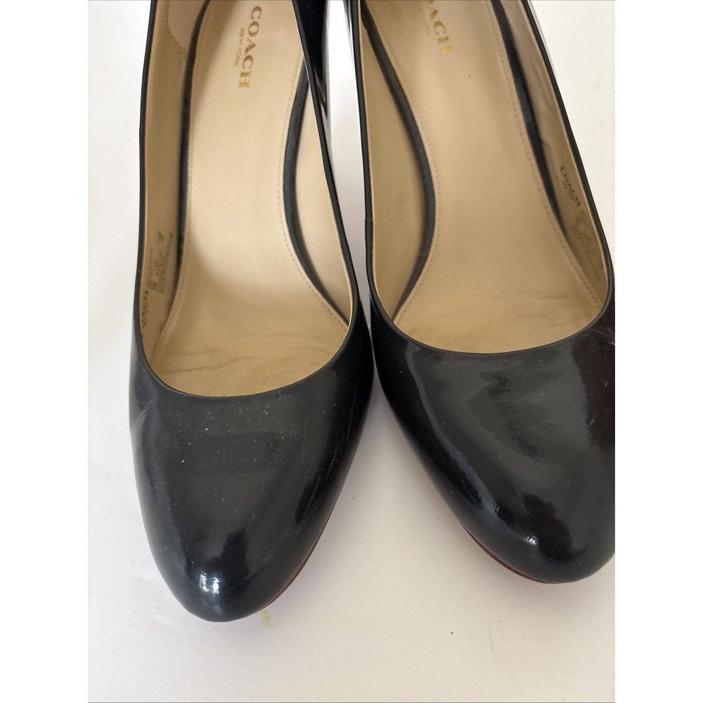 Coach New York Rosey Women's Pumps Size 9 B Navy Black Heels Patent Leather - Picture 9 of 10